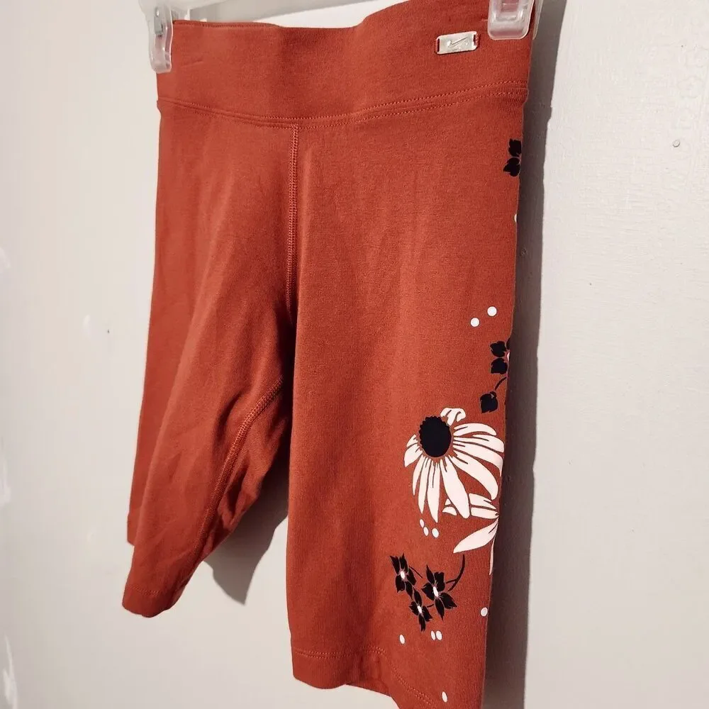 Nike Bike Shorts Womens Size XS Burn Sunshine Color Floral Print
